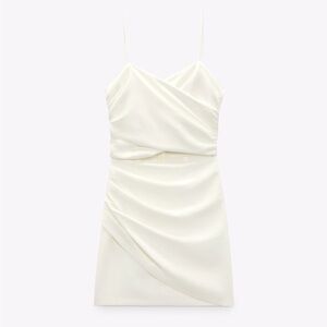 NEW‼️ ZARA DRAPED CUT OUT DRESS IN WHITE SIZE SMALL
